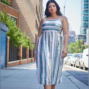 Eloquii Pastel Striped Sequin Dress